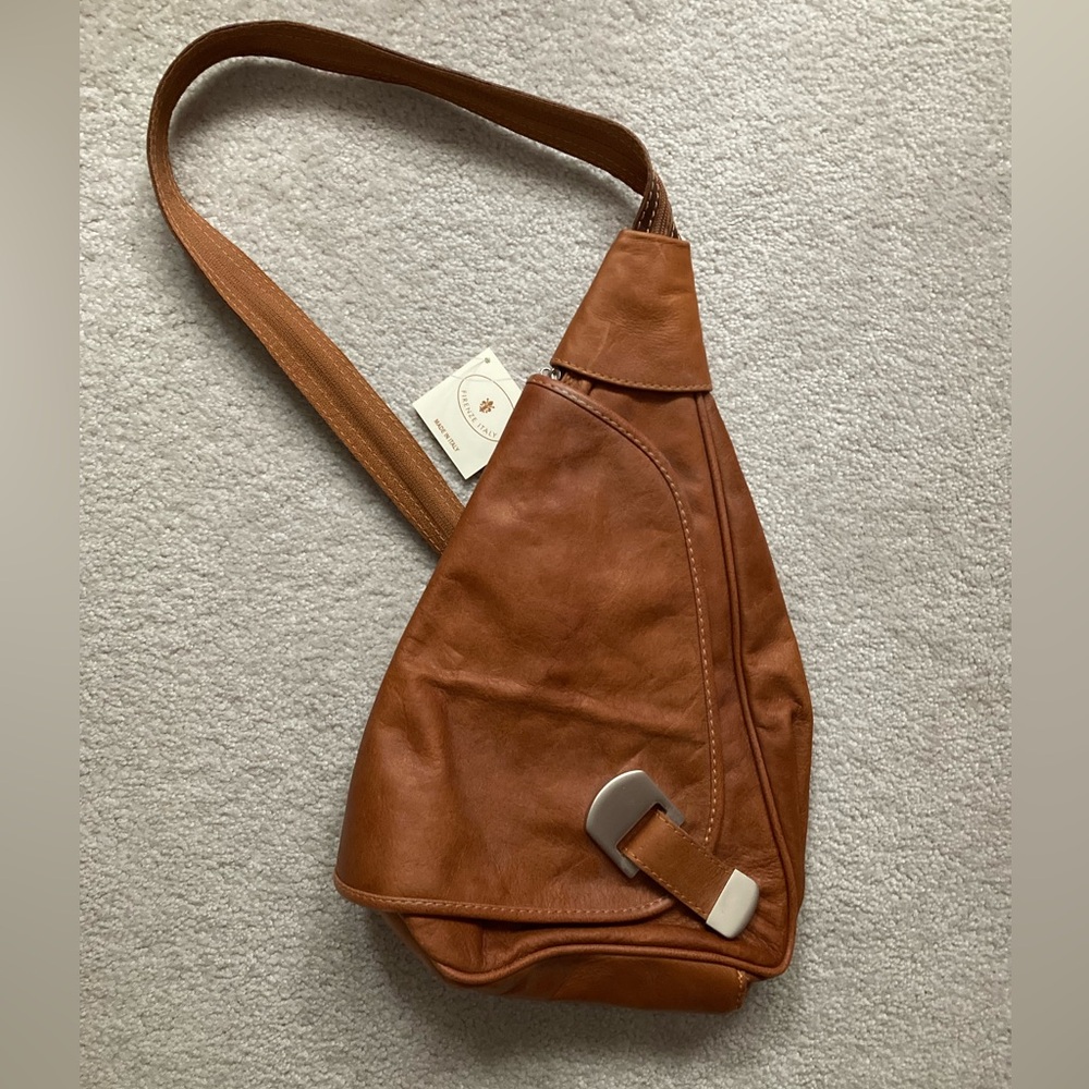Italian leather backpack purse